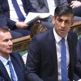 Prime Minister Rishi Sunak speaks during Prime Minister's Questions in the House of Commons.