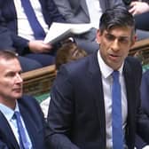 Prime Minister Rishi Sunak speaks during Prime Minister's Questions in the House of Commons.