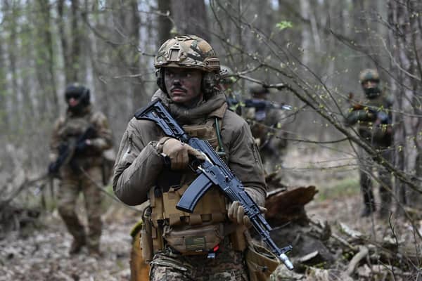 Ukrainian troops take part in exercises near Kyiv ahead of a planned counteroffensive (Picture: Sergei Supinsky/AFP via Getty Images)