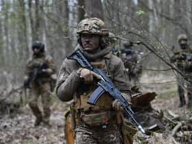 Ukrainian troops take part in exercises near Kyiv ahead of a planned counteroffensive (Picture: Sergei Supinsky/AFP via Getty Images)