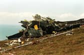 The wreckage of the Chinook Helicopter which crashed on the Mull of Kintyre killing all 29 on board..