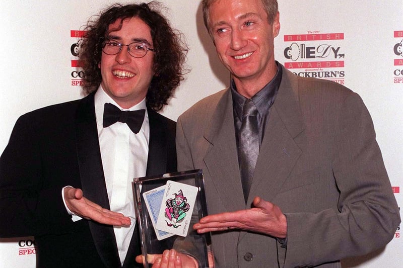 File photo dated 14/12/97 of comedians Steve Coogan and Paul O'Grady the British Comedy Awards where Paul won Best Entertainment Award for An Evening with Lily Savage.