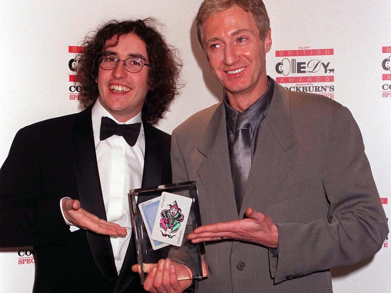 File photo dated 14/12/97 of comedians Steve Coogan and Paul O'Grady the British Comedy Awards where Paul won Best Entertainment Award for An Evening with Lily Savage.