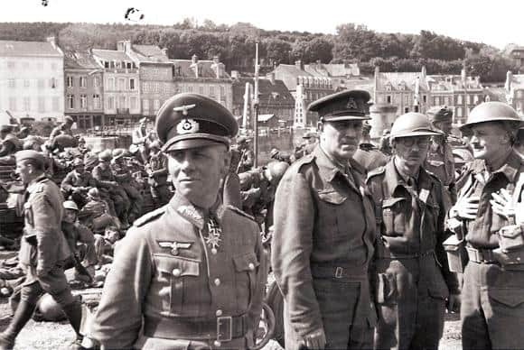General Major Rommel and Major General Fortune, who led the 51st Highland Division, shortly after the surrender at St Valery. PIC: Contributed.
