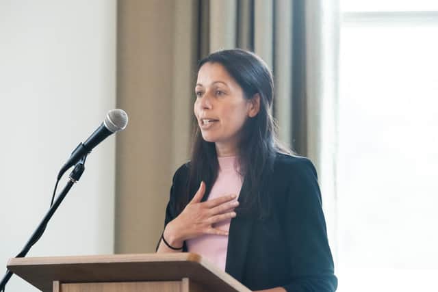 Jaslin Bhagrath, partner and head of accounting and business solutions at Henderson Loggie, speaking at the awards launch event at Edinburgh's Balmoral Hotel. Picture: Ewan Barry