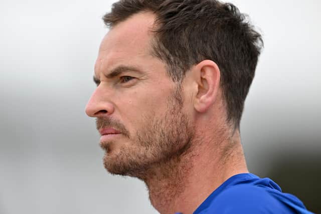 Britain's Andy Murray arrives to train ahead of the 2024 Wimbledon Championships at The All England Lawn Tennis and Croquet Club in Wimbledon, southwest London, on June 30, 2024. (Photo by GLYN KIRK/AFP via Getty Images)