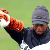 Tiger Woods pulled out of the 87th Masters before the third round retstarted on Sunday morning at Augusta National. Picture: Andrew Redington/Getty Images.