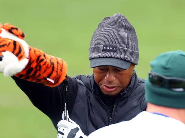 Tiger Woods pulled out of the 87th Masters before the third round retstarted on Sunday morning at Augusta National. Picture: Andrew Redington/Getty Images.