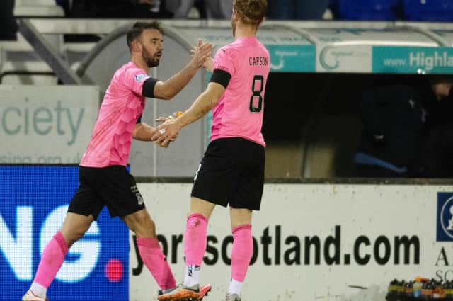 Inverness' Sean Welsh celebrates with David Carson. (Photo by Mark Scates / SNS Group)