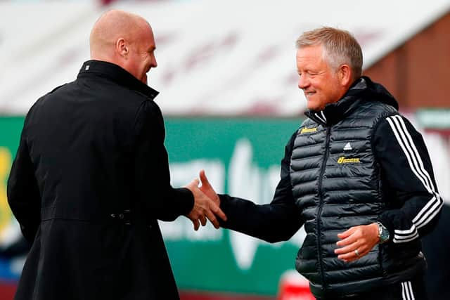 Chris Wilder, right, has been tipped to succeed Sean Dyche at Burnley if the Clarets boss is tempted south to Crystal Palace