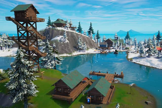 The snowy area of the Fortnite map is the largest of them all. Photo: Epic Games.