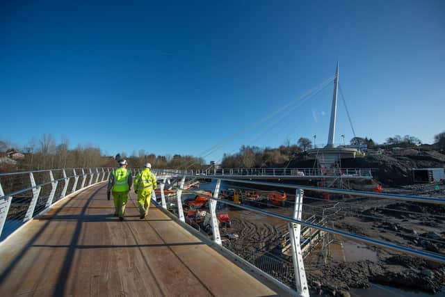 The Stockingfield bridge over the Forth & Clyde Canal under construction in February. Picture: James Chapelard/Scottish Canals