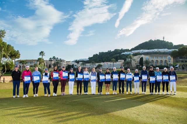 The 23 players that secured category 11 membership for 2022 at the end of the five-round final at La Manga. Picture: Tristan Jones