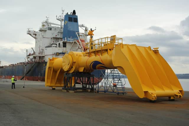 Mocean Energy’s Blue X wave machine, which stretches to 20 metres and weighs 38 tonnes, has been fabricated in Scotland.