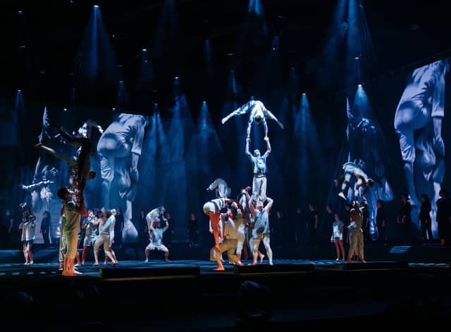 A dress rehearsal of the show Macro, ahead of the opening night of the Edinburgh International Festival at Murrayfield stadium (Picture: Andrew Perry)