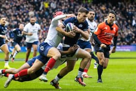 Ben White's try against France was cited by Pete Horne as an example of Scotland profiting from a turnover attack after creating unstructured play. (Photo by Craig Williamson / SNS Group)