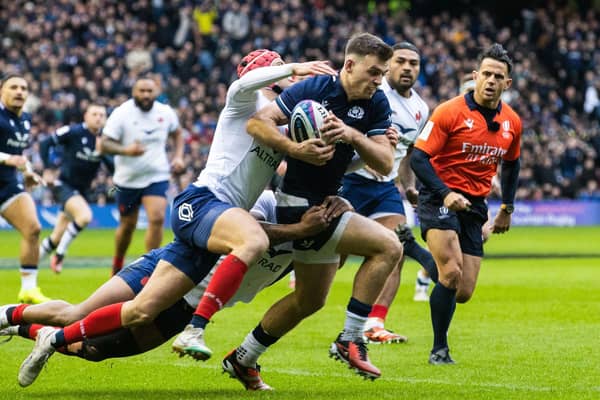 Ben White's try against France was cited by Pete Horne as an example of Scotland profiting from a turnover attack after creating unstructured play. (Photo by Craig Williamson / SNS Group)