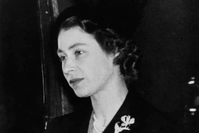 The Queen on February 7, 1952, the day following the death of her father.  (Photo by INTERCONTINENTALE / AFP) (Photo by -/INTERCONTINENTALE/AFP via Getty Images)