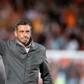 Dundee United manager Jack Ross at full time after the win over AZ.