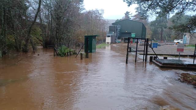 Ballater Water Treatment Works during the flooding