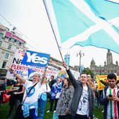 The SNP is now flying a different flag to those raised by independence supporters in 2014 (Picture: Jeff J Mitchell/Getty Images)