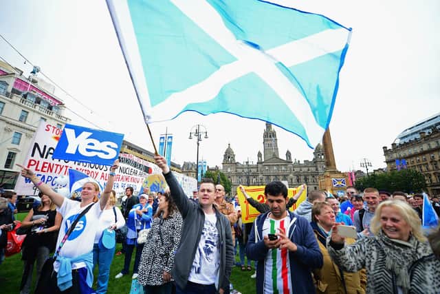The SNP is now flying a different flag to those raised by independence supporters in 2014 (Picture: Jeff J Mitchell/Getty Images)