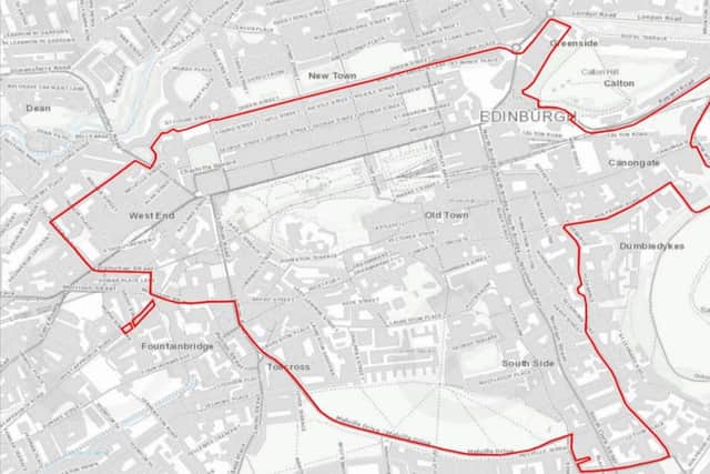 The proposed low emission zone in Edinburgh city centre. Picture: City of Edinburgh Council