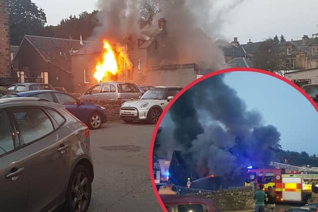 More than 30 firefighters tackled a “terrible fire” at a Nick Nairn restaurant in Bridge of Allan on Saturday night. (Photo: Sarah Cameron).