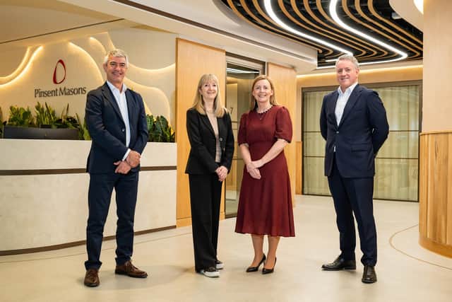 Left to right: senior partner Andrew Masraf; Katharine Hardie, chair of Scotland; Laura Cameron, managing partner; Barry McCaig, head of Glasgow office. Picture: Ian Georgeson Photography