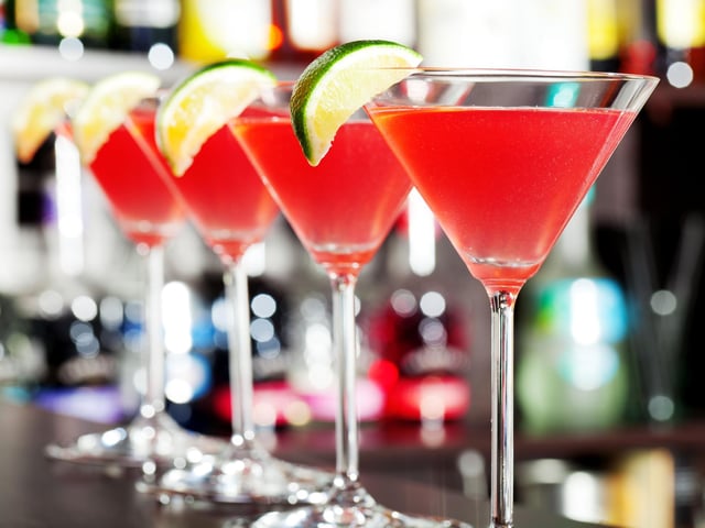For the perfect sweet and sour Cosmopolitan used a cocktail shaker to mix 45ml lemon vodka, 15ml triple sec, 30ml cranberry juice and 10ml lime juice. Then pour into a martini glass and garnish with either orange zest or a slice of lime.