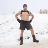 John Carstairs, 55, who frequently walks in the Pentland Hills near Edinburgh in his shorts. Relishing the cold and praising the health benefits it can bring (Photo: SWNS).