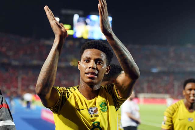 Bongani Zungu celebrates South Africa's win against Egypt in the last 16 of the Africa Cup of Nations in 2019. (Photo by Ahmed Hasan/Gallo Images)