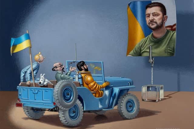Blue and Yellow which will be auctioned online on 15 November, raising funds for Jeeps for Peace, an Edinburgh charity that delivers vehicles to Ukraine via convoy.