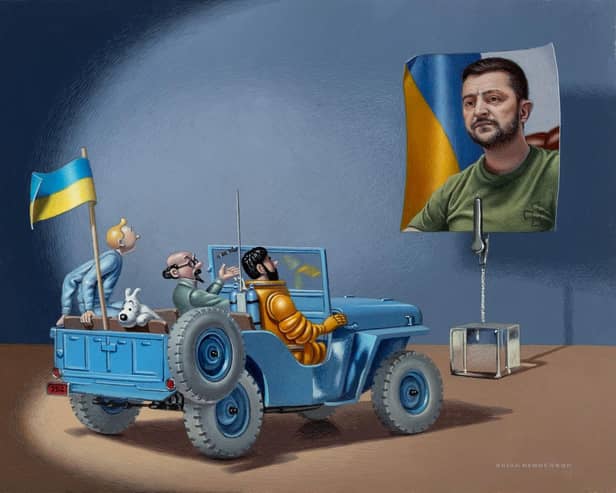 Blue and Yellow which will be auctioned online on 15 November, raising funds for Jeeps for Peace, an Edinburgh charity that delivers vehicles to Ukraine via convoy.
