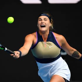 Big-hitting Aryna Sabalenka, the seventh seed from Belarus, faces Serena Williams for the first time in her bid to reach the Australian Open quarter-final. Picture: William West/Getty