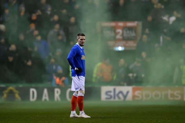 Green and blue smoke bombs interrupted Wednesday's Hibs v Rangers game. (Photo by Craig Foy / SNS Group)