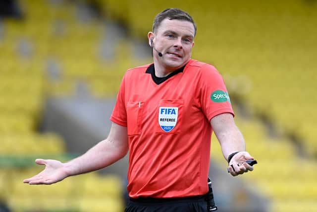 Referee John Beaton must wonder why he is perceived as a malign influence on Celtic fortunes when the club have lost only two of the club's 35 matches he has taken charge of. (Photo by Rob Casey / SNS Group)