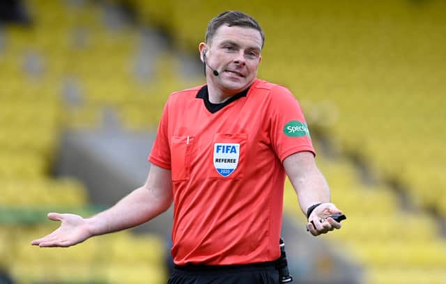 Referee John Beaton must wonder why he is perceived as a malign influence on Celtic fortunes when the club have lost only two of the club's 35 matches he has taken charge of. (Photo by Rob Casey / SNS Group)