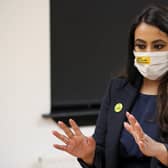 Anum Qaisar-Javed at Empire School of Dance in Airdrie during campaigning for the Airdrie and Shotts by-election.