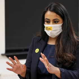 Anum Qaisar-Javed at Empire School of Dance in Airdrie during campaigning for the Airdrie and Shotts by-election.