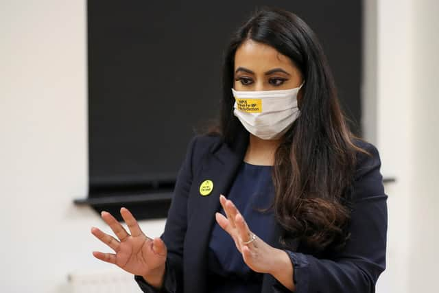 Anum Qaisar-Javed at Empire School of Dance in Airdrie during campaigning for the Airdrie and Shotts by-election.