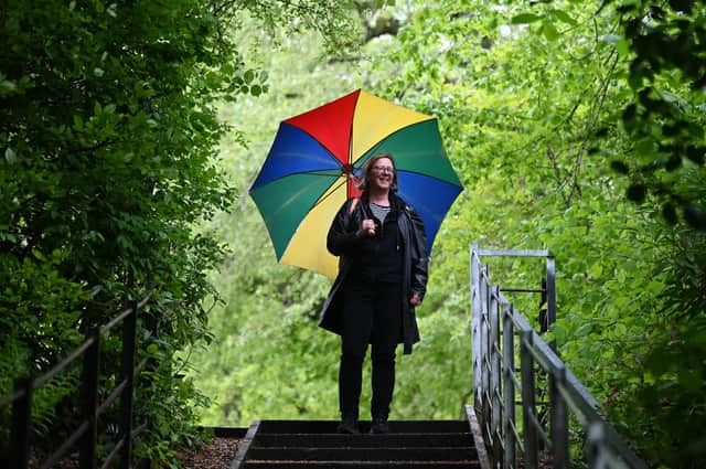 Dee Hedden takes Dani Garavelli on her daily walk where she points out various bits of art that she has discovered. Picture: John Devlin