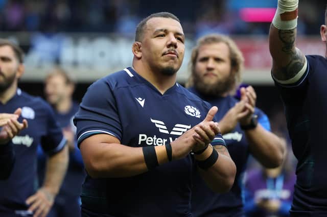 Javan Sebastian won his sixth cap off the bench in Scotland's 33-6 win over Georgia at Scottish Gas Murrayfield.  (Photo by Ross MacDonald / SNS Group)