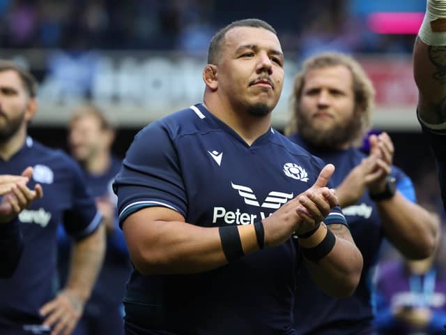 Javan Sebastian won his sixth cap off the bench in Scotland's 33-6 win over Georgia at Scottish Gas Murrayfield.  (Photo by Ross MacDonald / SNS Group)