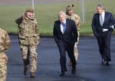 Prime Minister Boris Johnson has been accused of breaking his promise to protect the armed forces, amid reports that a major overhaul of the army could see troop numbers cut by around 10,000. (Photo by Peter Morrison - WPA Pool/Getty Images)