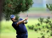 David Drysdale plays his second shot on the ninth hole during the opening round of BMW PGA Championship at Wentworth. Picture: Warren Little/Getty Images.