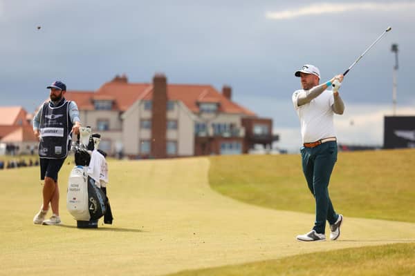 Richie Ramsay plays his second shot on the third hole during day one of the Genesis Scottish Open at The Renaissance Club. Picture: Andrew Redington/Getty Images.