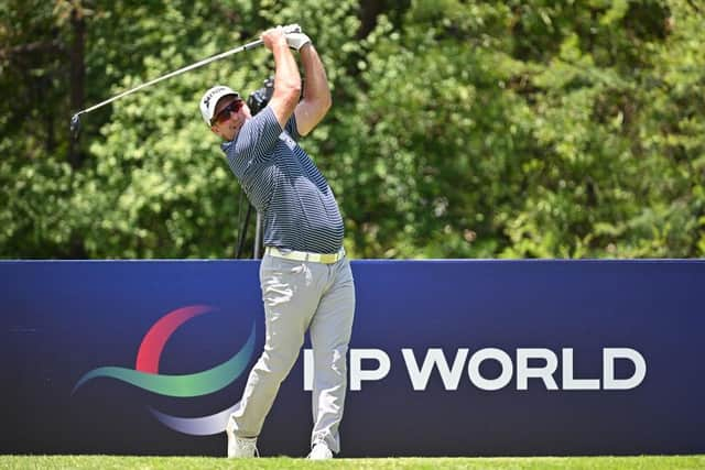 Ryan Fox tees off on the eighth hole in the first round of the Nedbank Golf Challenge at Gary Player CC in Sun City, South Africa. Picture: Stuart Franklin/Getty Images.