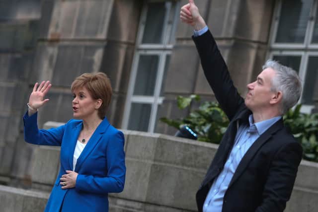 CMO Dr Gregor Smith with First Minister Nicola Sturgeon during the pandemic.