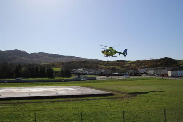 The new helipad is beside Campbeltown Hospital. Picture: Kenny Craig